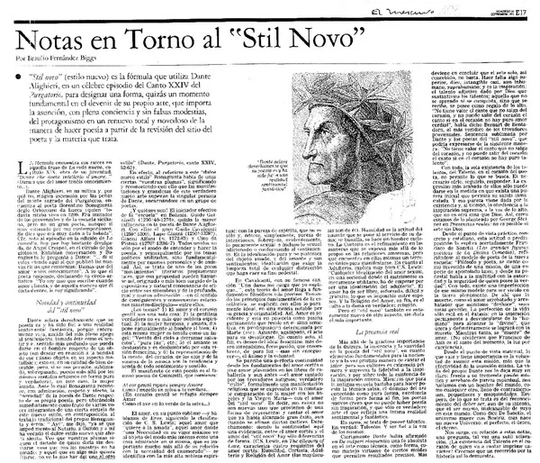 Notas en torno al "Stil Novo"  [artículo] Braulio Fernández Biggs.