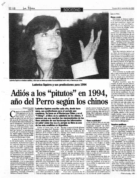 Adiós a los "pitutos" en 1994, año del Perro según los chinos  [artículo] Yenny Cáceres.