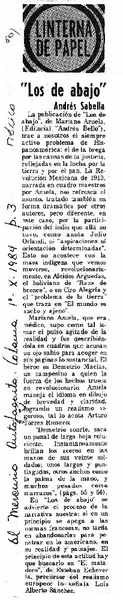 Los de abajo"  [artículo] Andrés Sabella.