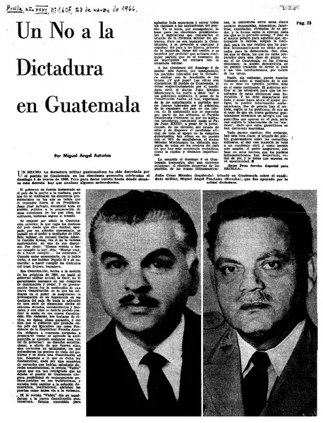 Un no a la dictadura en Guatemala  [artículo] Miguel Angel Asturias