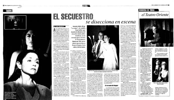 El Secuestro se disecciona en escena  [artículo] Javier Ibacache V.