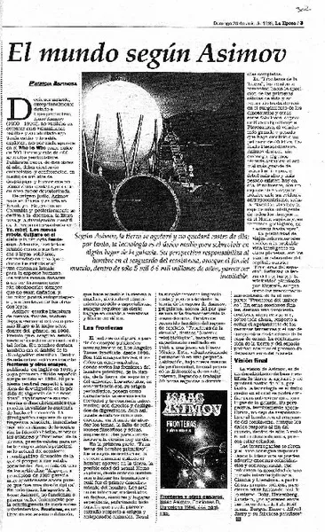 El Mundo según Asimov  [artículo] Patricia Espinosa.