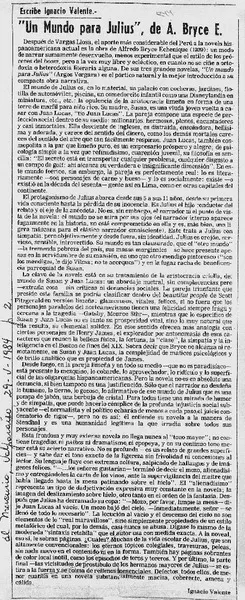 Un mundo para Julius", de A. Bryce E.  [artículo] Ignacio Valente.