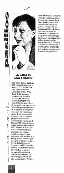 La Dama de lila y negro.  [artículo]