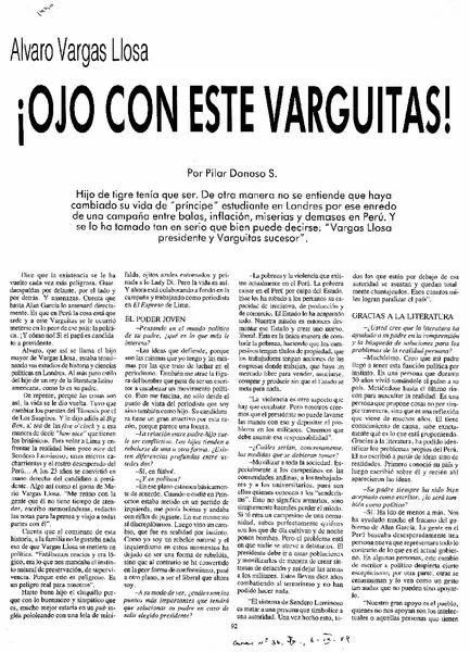 ¡Ojo con este varguitas!  [artículo] Pilar Donoso S.