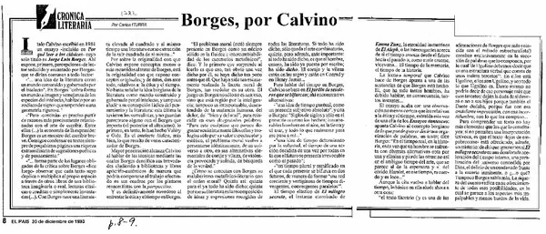 Borges, por Calvino  [artículo] Carlos Iturra.
