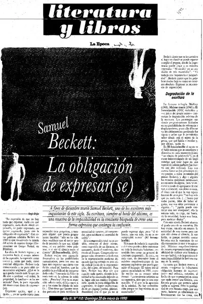Samuel Beckett: la obligación de expresar(se)  [artículo] Sergio Rojas.