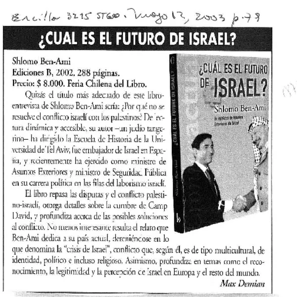 Cuál es el futuro de Israel?  [artículo] Max Demian.