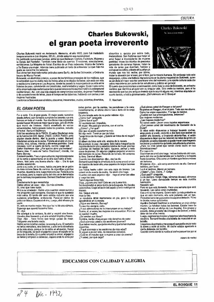 Charles Bukowski, el gran poeta irreverente.  [artículo]