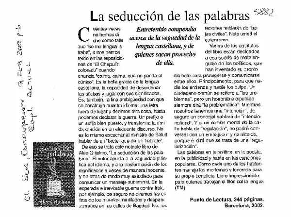 La seducción de las palabras  [artículo] TM.