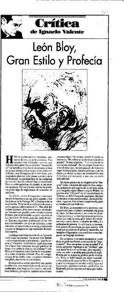 León Bloy, gran estilo y profecía  [artículo] Ignacio Valente.