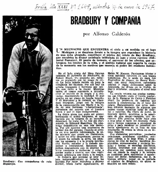 Bradbury y compañía  [artículo] Alfonso Calderón.