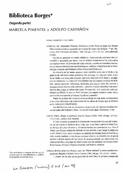 Biblioteca Borges  [artículo] Marcela Pimentel <y> Adolfo Castañón.