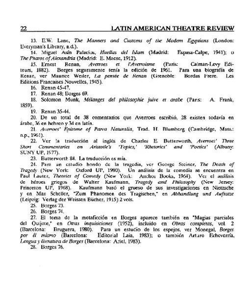 Borges, Averroes y la imposibilidad del teatro  [artículo] Ilan Stavans.