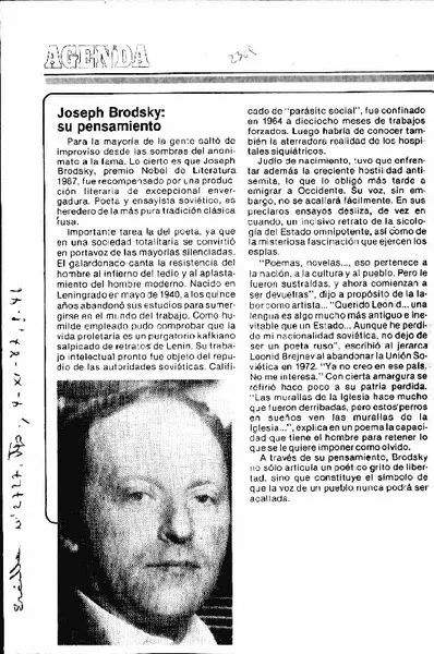 Joseph Brodsky: su pensamiento.  [artículo]