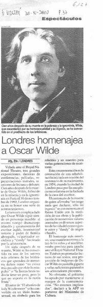 Londres homenajea a Oscar Wilde.  [artículo]