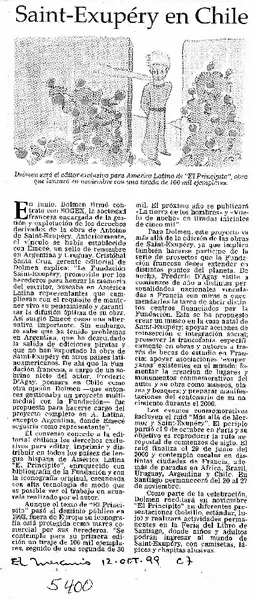 Saint-Exupéry en Chile  [artículo]