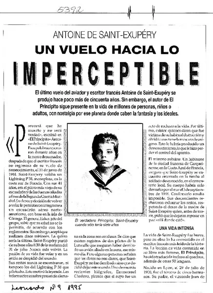 Antoine de Saint-Exupéry. Un vuelo hacia lo imperceptible  [artículo]