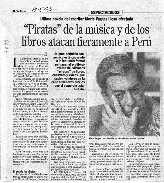 "Piratas" de la música y de los libros atacan fieramente a Perú.  [artículo]