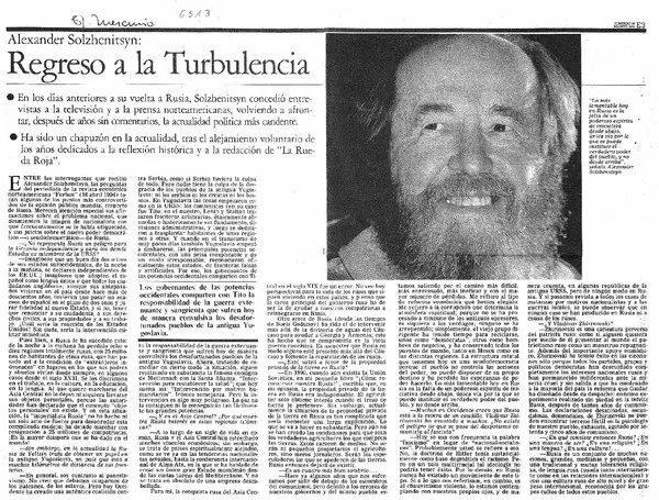 Regreso a la turbulencia  [artículo]