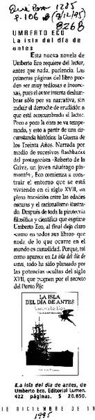 La Isla del día de antes.  [artículo]