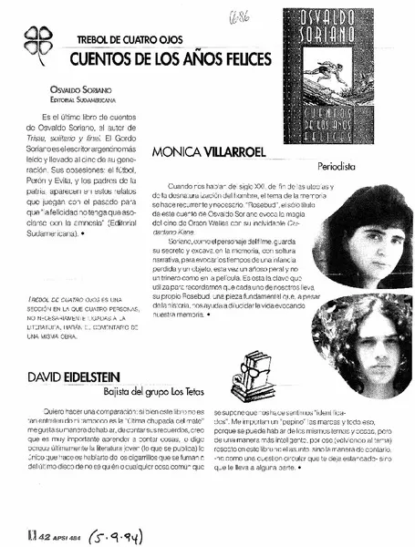Cuentos de los años felices  [artículo] Monica Villarroel.