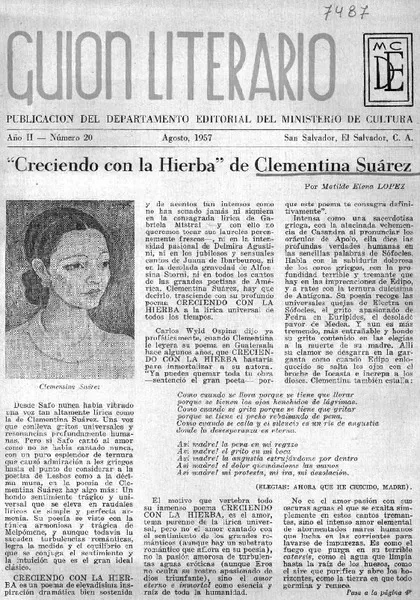 "Creciendo con la hierba"  [artículo] Matilde Elena Lopez.