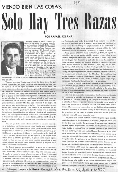 Solo hay tres razas.  [artículo]
