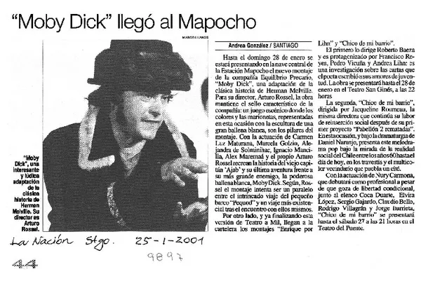 "Moby Dick" llegó al Mapocho  [artículo] Andrea González.