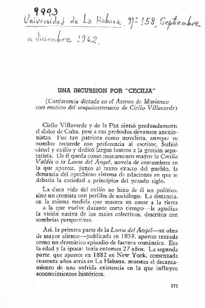 Una incursión por "Cecilia"  [artículo] Enrique González Manet.