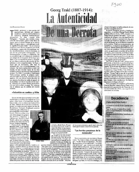 La Autenticidad de una derrota  [artículo] Francisco Véjar.