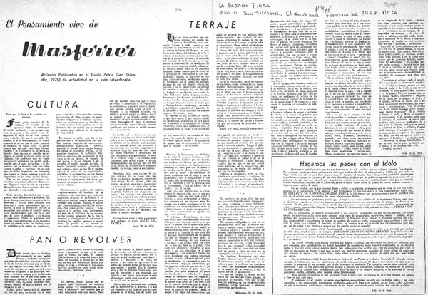 El Pensamiento vivo de Masferrer  [artículo].