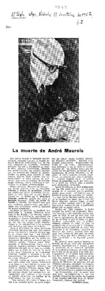 La muerte de André Maurois  [artículo] Carlos Ossa.
