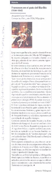 Franceses en el país del Bío-Bío  [artículo] Ernesto Velásquez.