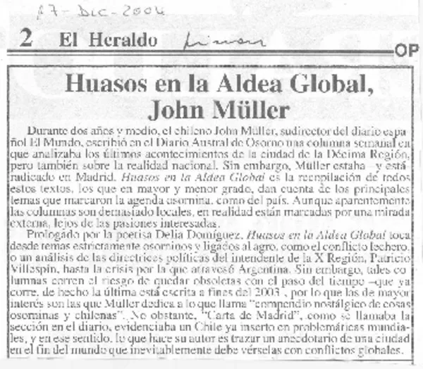 Huasos en la aldea global, John Müller  [artículo]