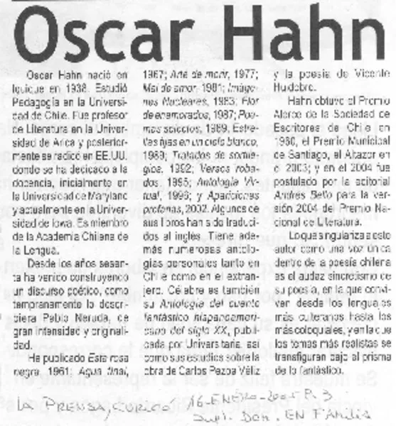 Óscar Hahn  [artículo]