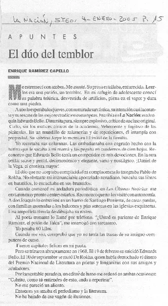 El dúo del tambor  [artículo] Enrique Ramírez Capello.