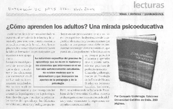 ¿Cómo aprenden los adultos? Una mirada psicoeducativa  [artículo]