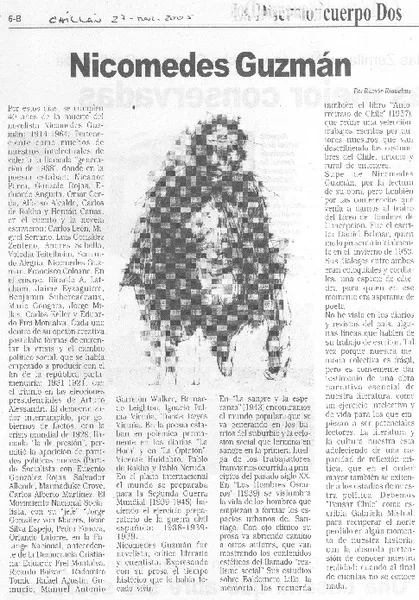 Nicomedes Guzmán  [artículo] Ramón Riquelme