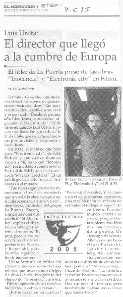 El director que llegó a la cumbre de Europa  [artículo] Varónica Marinao.