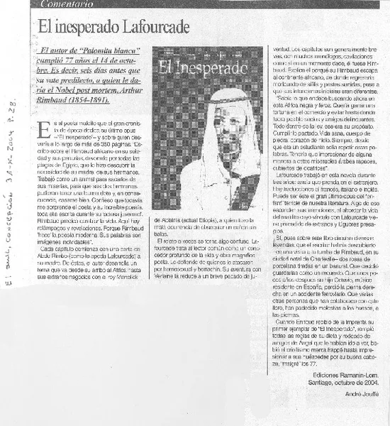El inesperado Lefourcade  [artículo] André Jouffé