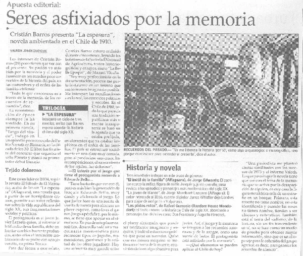 Seres asfixiados por la memoria  [artículo] Maureen Lennon