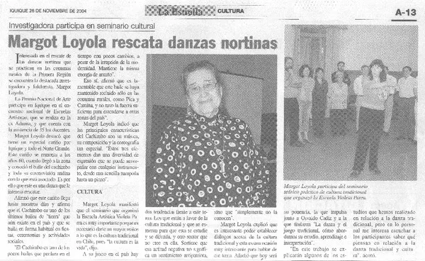 Margot Loyola rescata danzas nortinas  [artículo]