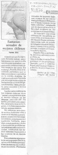 Fantasías sexuales de mujeres chilenas  [artículo]