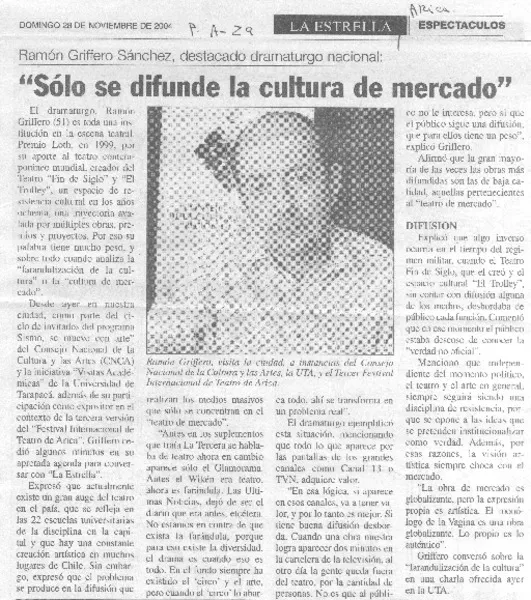 "Solo se difunde la cultura de mercado"  [artículo]