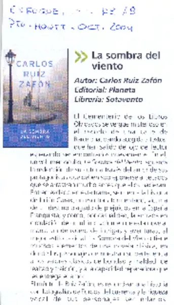 La Sombra del viento  [artículo]