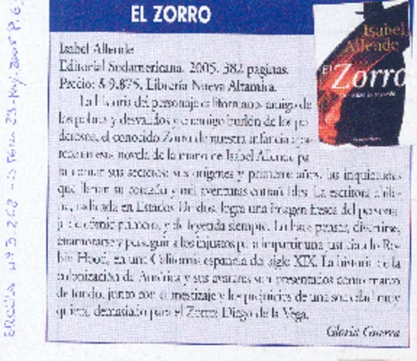 El zorro  [artículo] Gloria Guerra