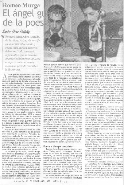 El ángel guardián de la poesía  [artículo] Ramiro Rivas Rudinsky