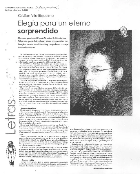 elegía para un eterno sorprendido  [artículo] Marcelo López Marchant.