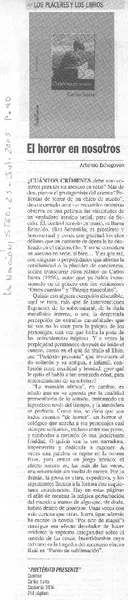 El horror en nosotros  [artículo] Artemio Echegoyen